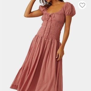 Free people feeling bonita midi rose dress medium